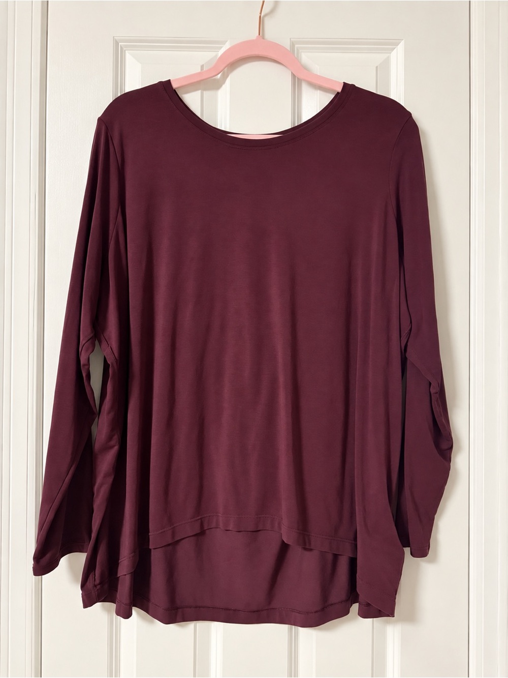 Athleta With Ease Top XL Plum Purple Long Sleeve TENCEL